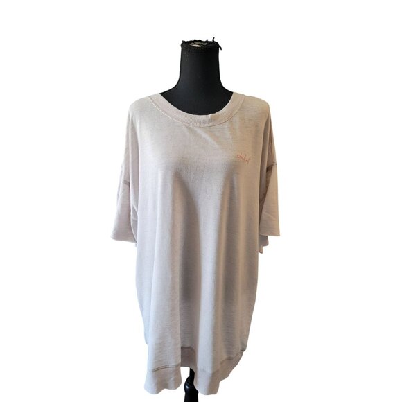 Free People Other - Intimacy Free People White Short Sleeve Long Tunic Lounge Shirt Size S Casual